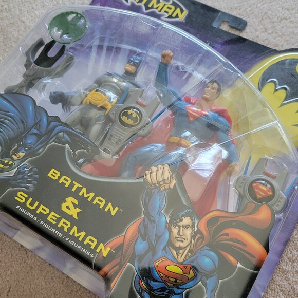 New Batman Superman Action Figure 2 Pack 2003 Mattel DC Comics Vintage NWT - Picture 2 of 10